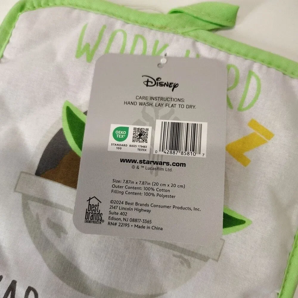 Disney Mandalorian Baby Yoda Grogu Kitchen Towel Pot Holder Green White 2 Pieces